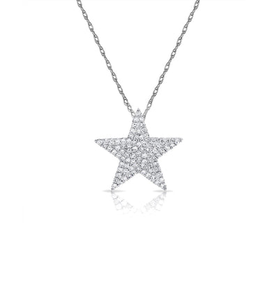 Diamond Star Necklace in 14K White Gold