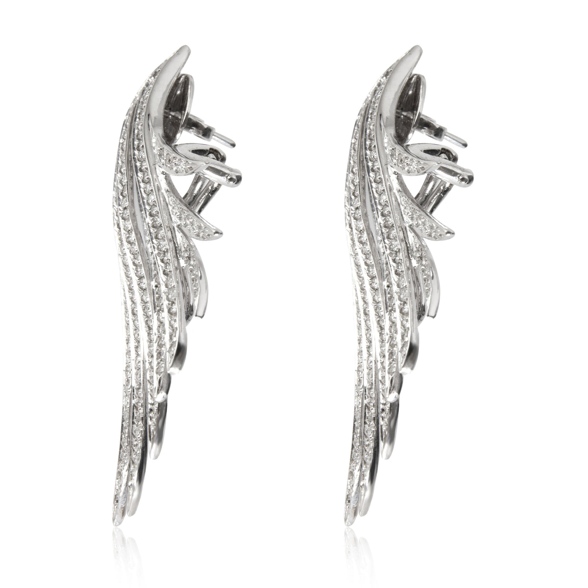 Diamond Ear Climbers in 18K White Gold 3.00 CTW