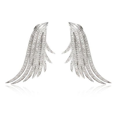 Diamond Ear Climbers in 18K White Gold 3.00 CTW