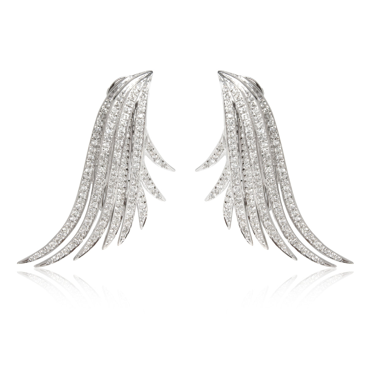 Diamond Ear Climbers in 18K White Gold 3.00 CTW