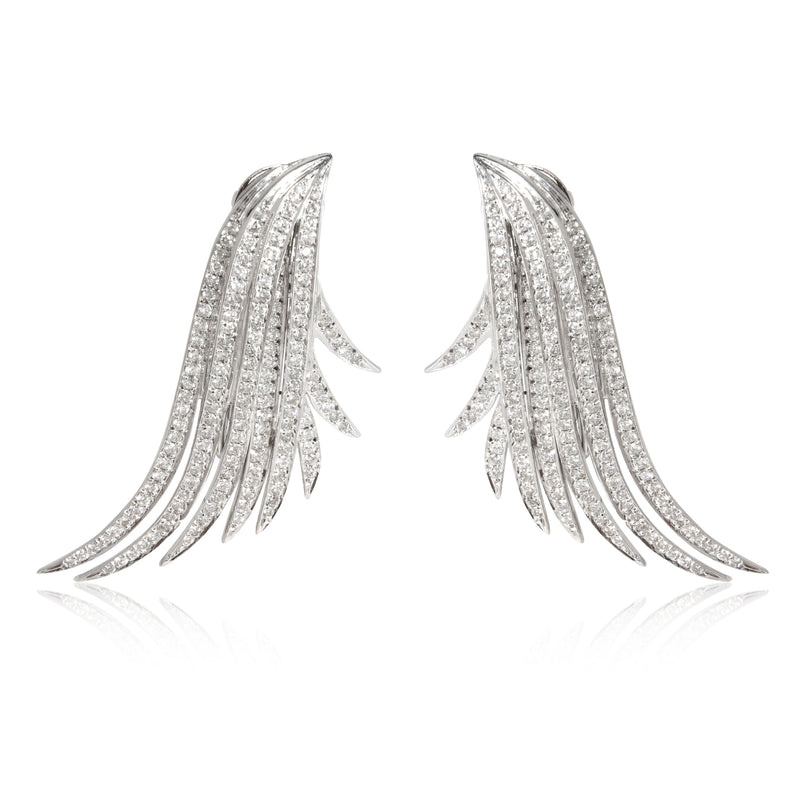 Diamond Ear Climbers in 18K White Gold 3.00 CTW