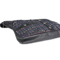 Navy Lambskin & Multicolor Tweed Girl Bag