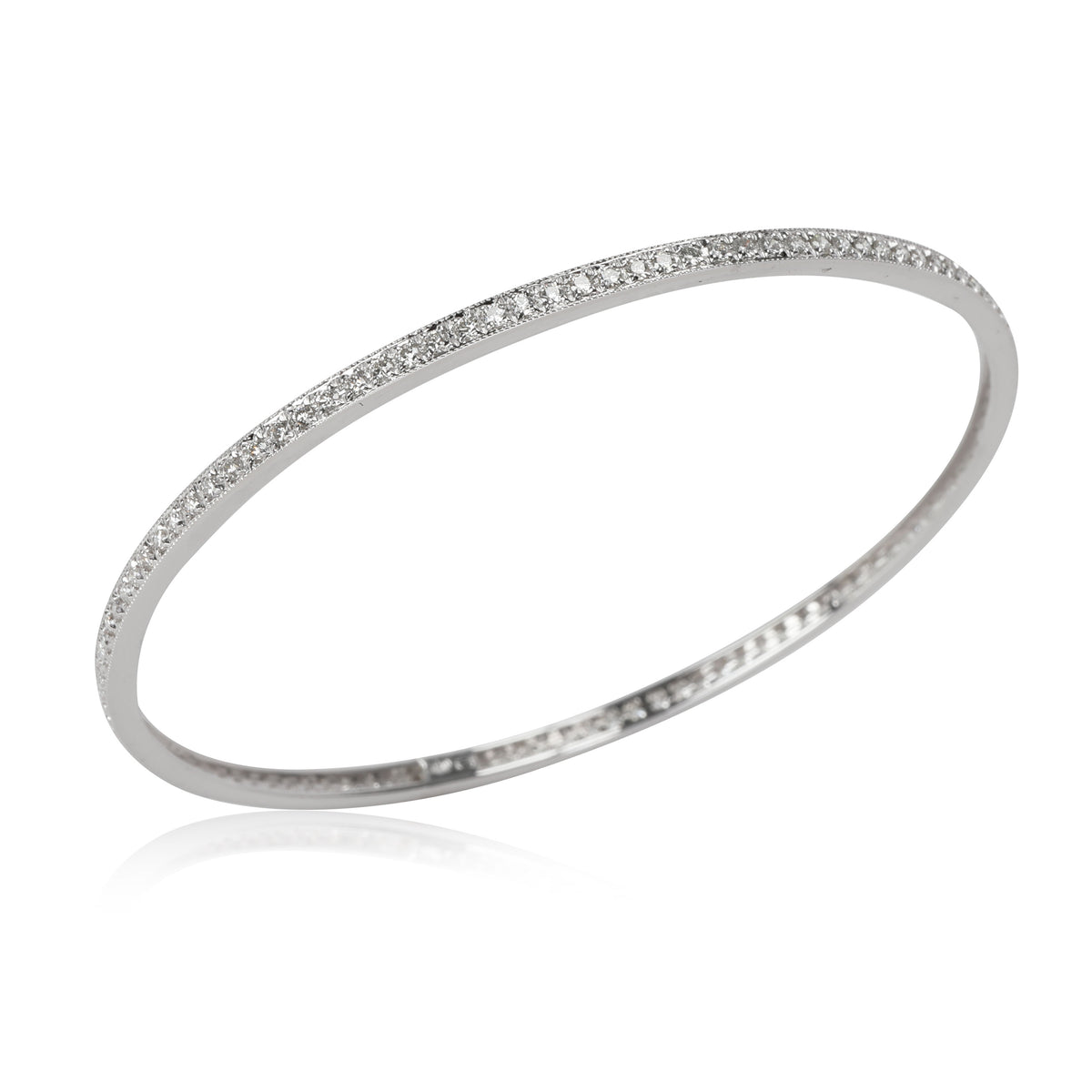 Diamond Slip On Bangle in 18k White Gold 1.75 CTW