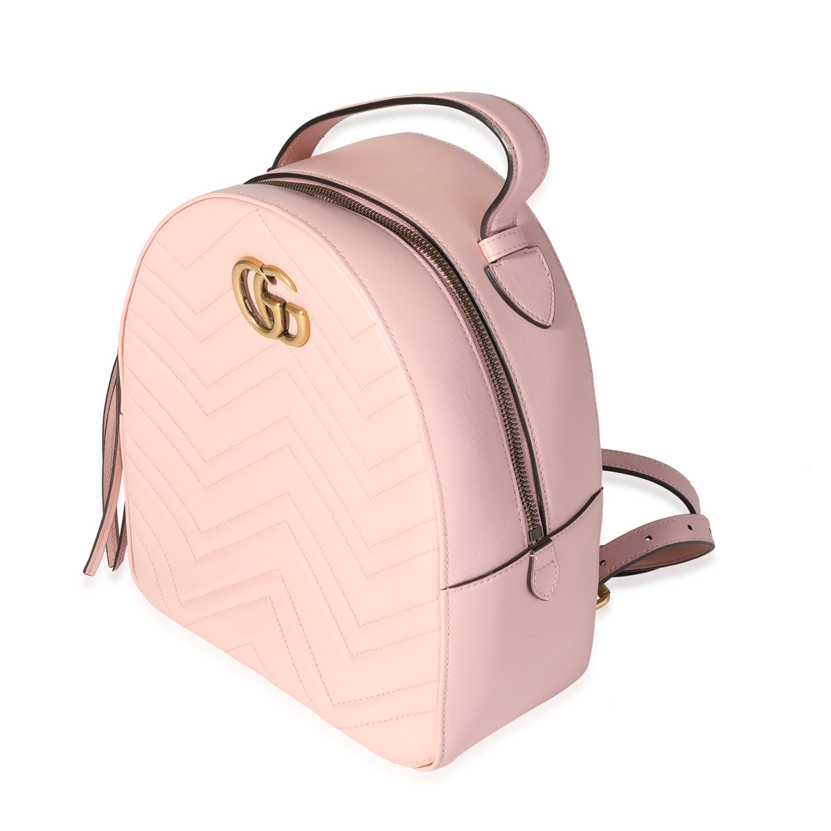 Pink Matelassé Calfskin GG Marmont Dome Backpack