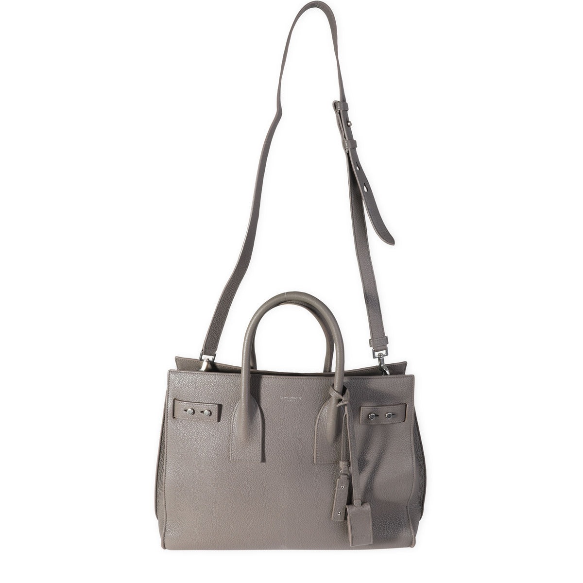 Gray Grained Calfskin Souple Sac De Jour