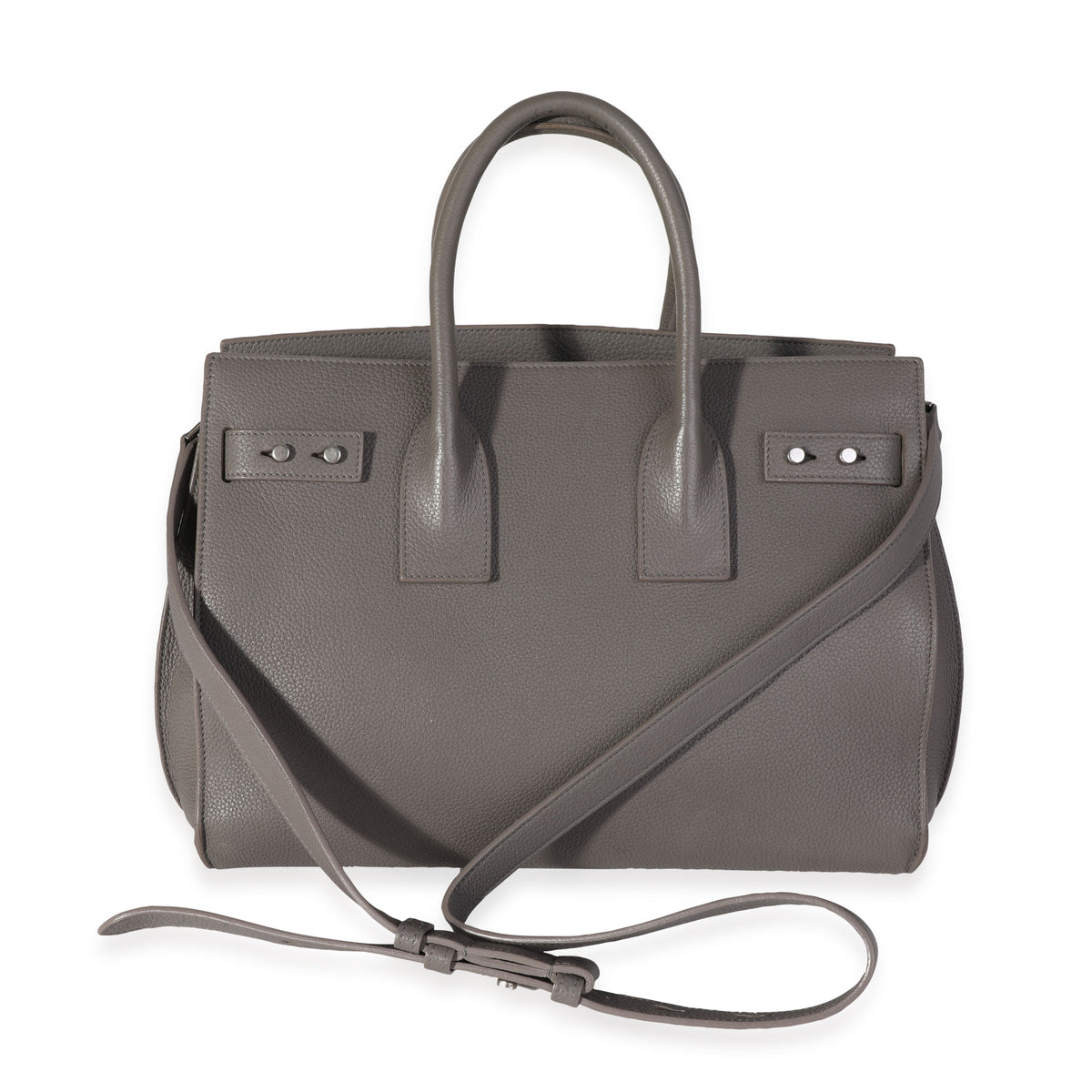 Gray Grained Calfskin Souple Sac De Jour