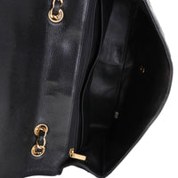 Black Quilted Jumbo Classic Single Flap Bag