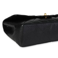 Black Quilted Jumbo Classic Single Flap Bag