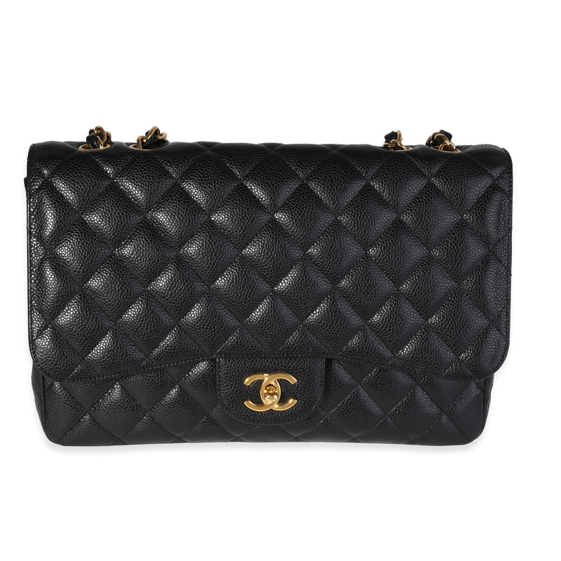 Black Quilted Jumbo Classic Single Flap Bag