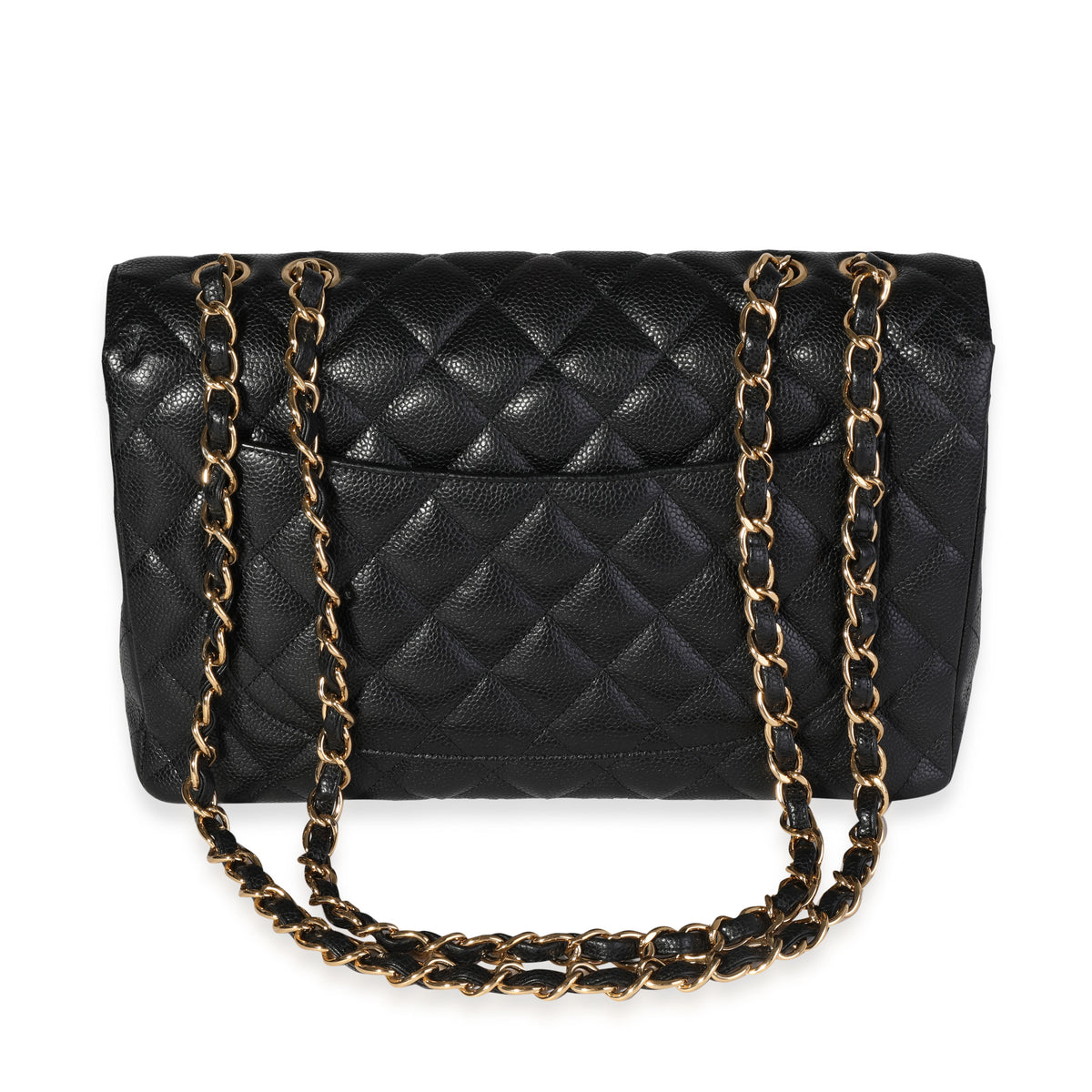 Black Quilted Jumbo Classic Single Flap Bag