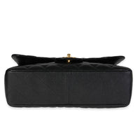 Black Quilted Jumbo Classic Single Flap Bag