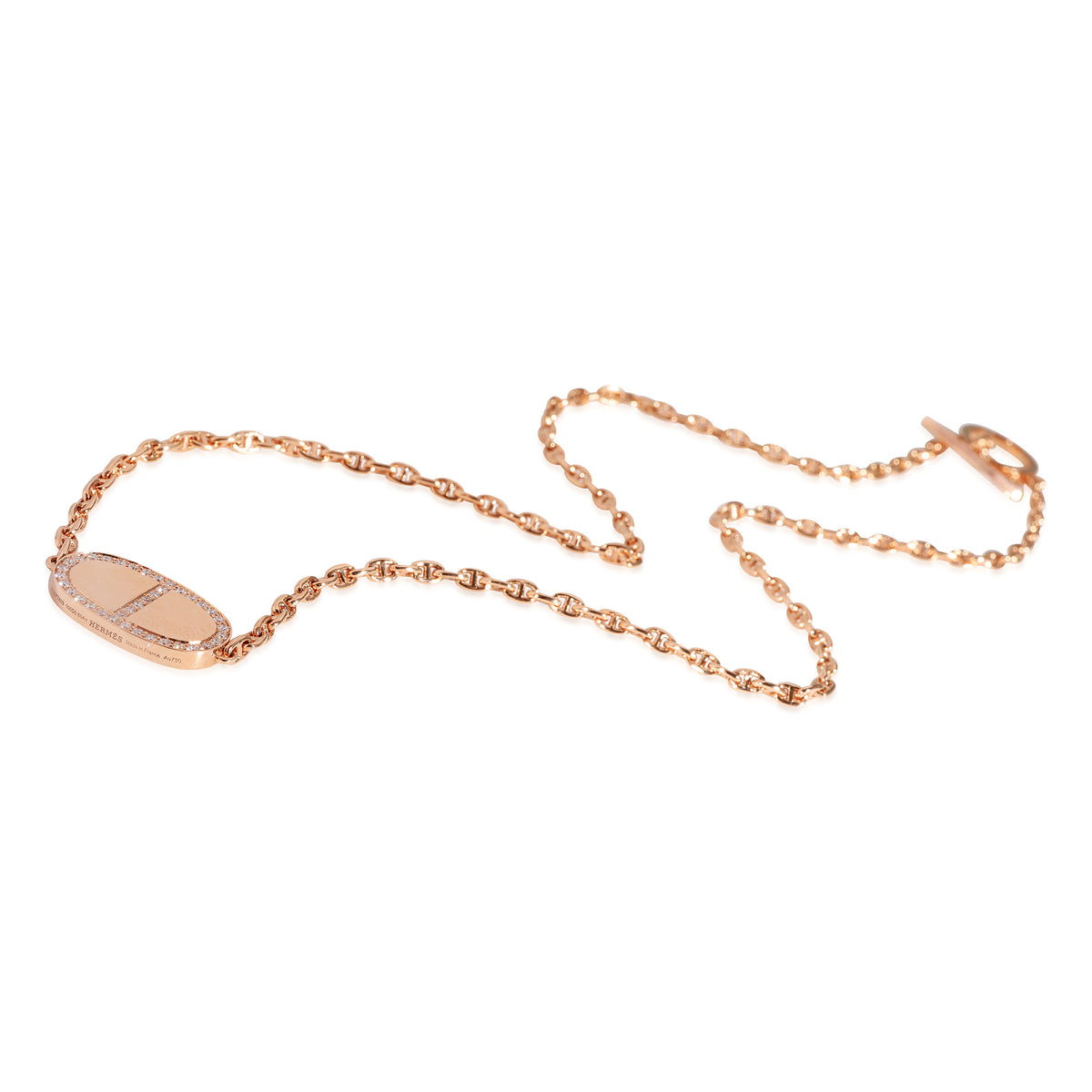 Chaine dAncre Verso Necklace in 18K Rose Gold 0.88 Ctw