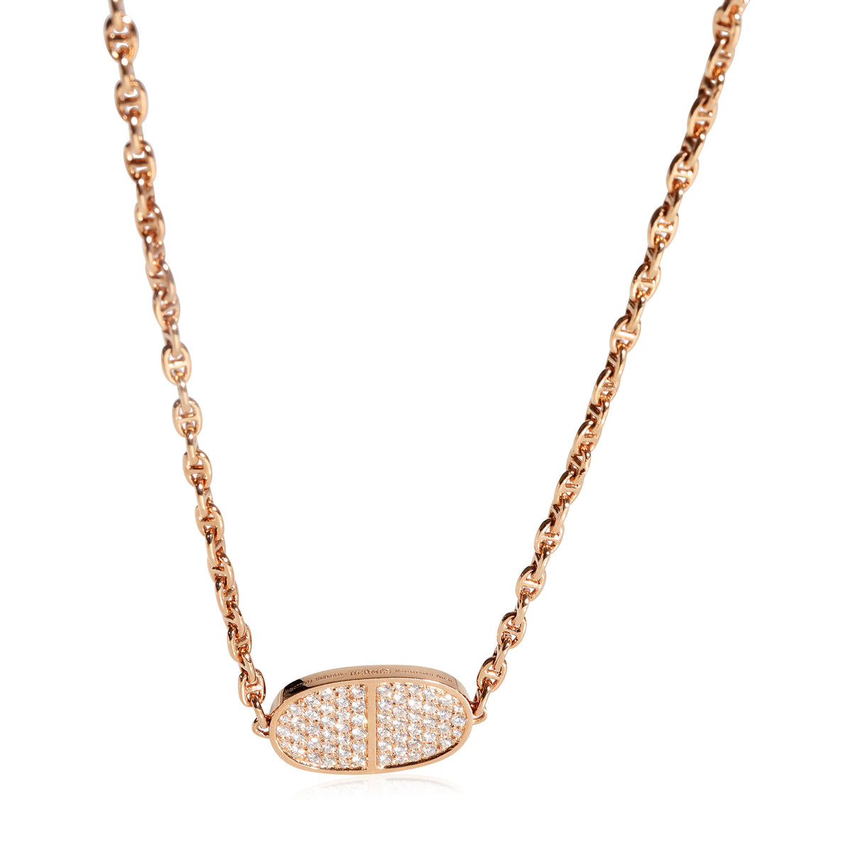 Chaine dAncre Verso Necklace in 18K Rose Gold 0.88 Ctw