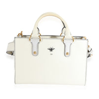 White Smooth Leather D-Bee Tote