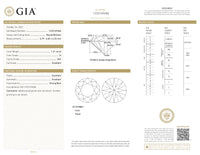 GIA Certified 1.21 Ct Round cut H VS2 Loose Diamond