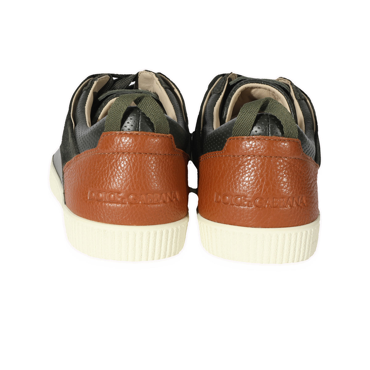 D&G Leather Low Top Sneaker Green Tan