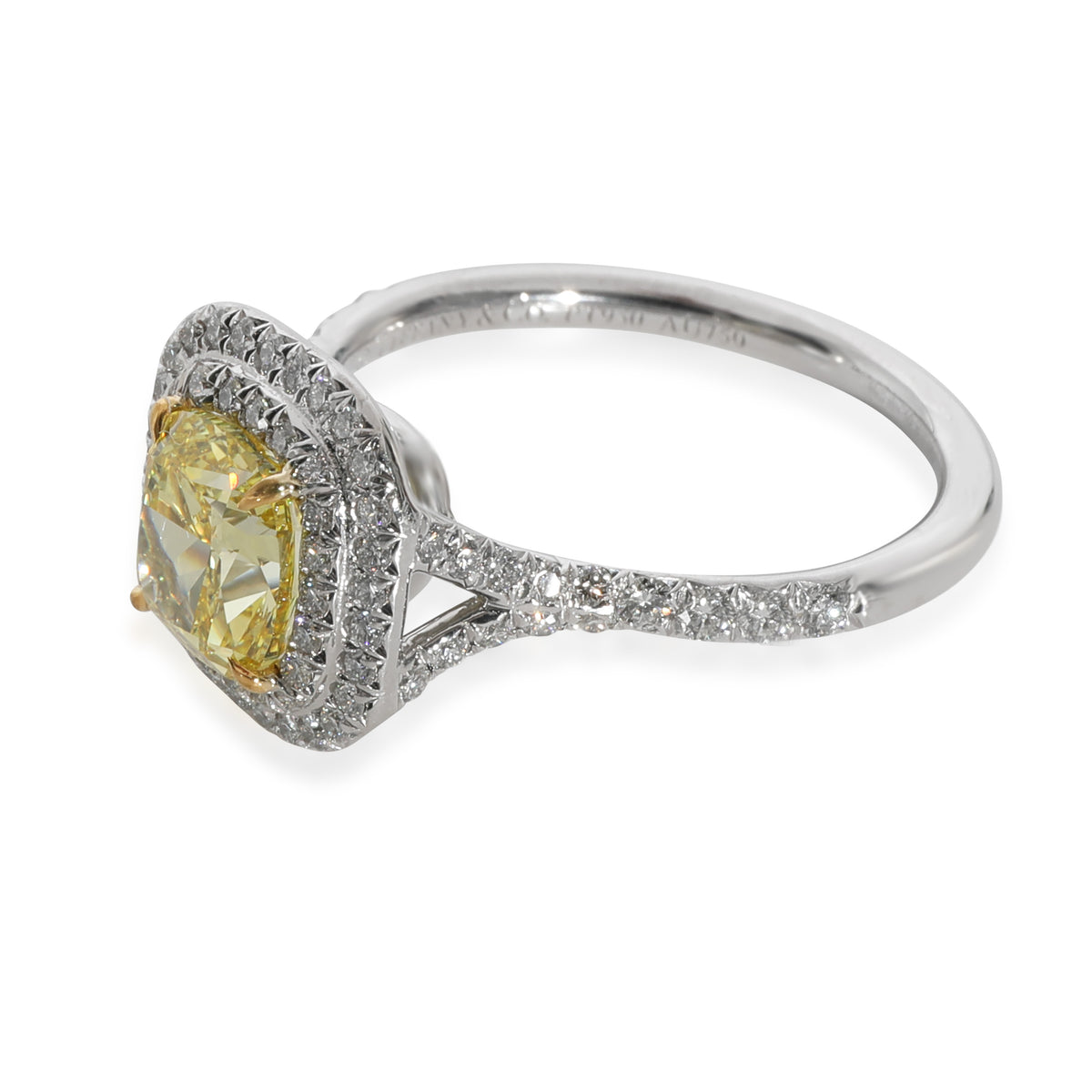 Soleste Yellow Diamond Engagement Ring in 18k Gold & Platinum 1.98