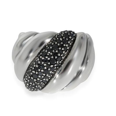 Hampton Cable Ring With Black Diamonds in Sterling Silver 0.84 CTW