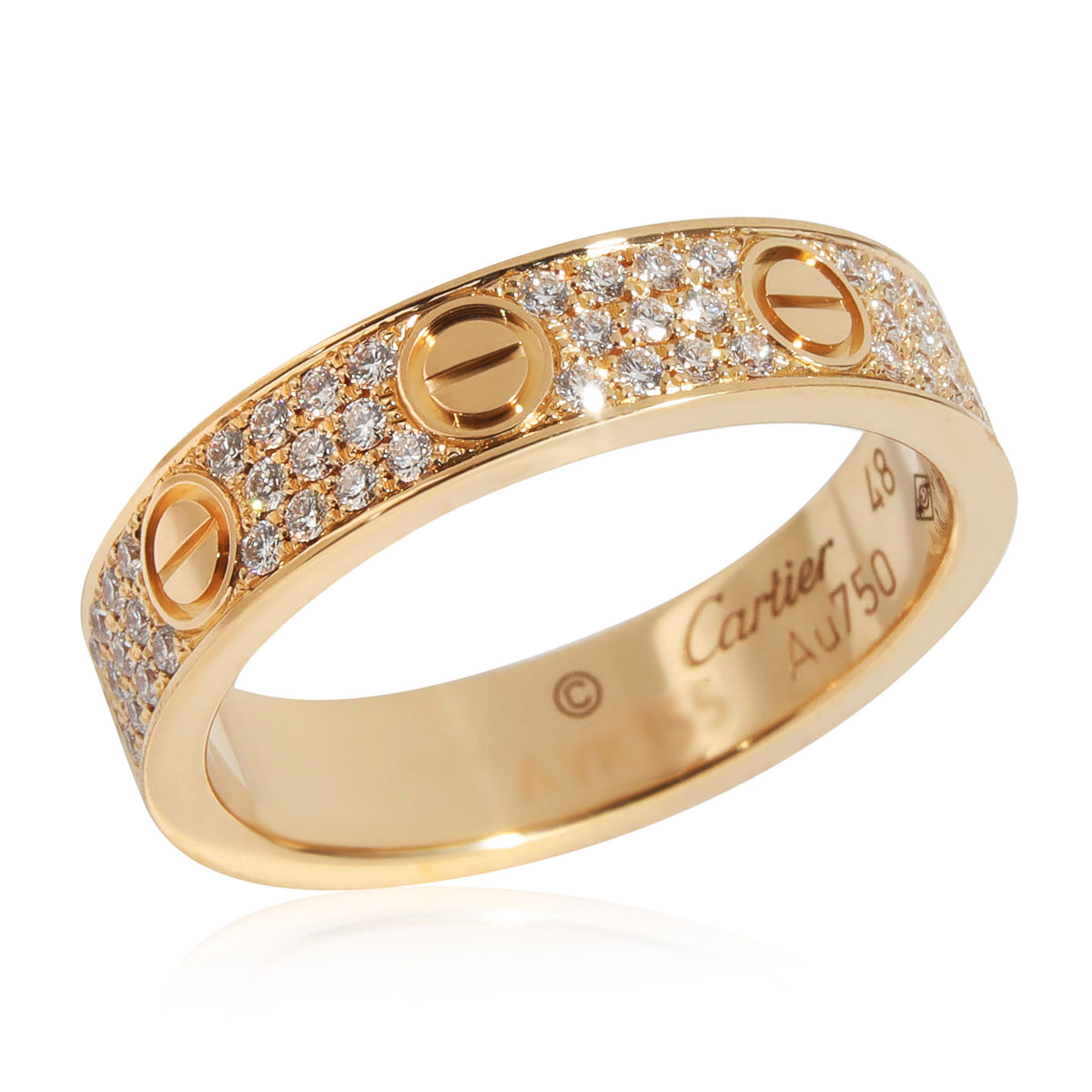 Love Wedding Band, Diamond Paved (Yellow Gold)