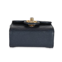 Navy Goatskin Chic Pearls Mini Flap Bag