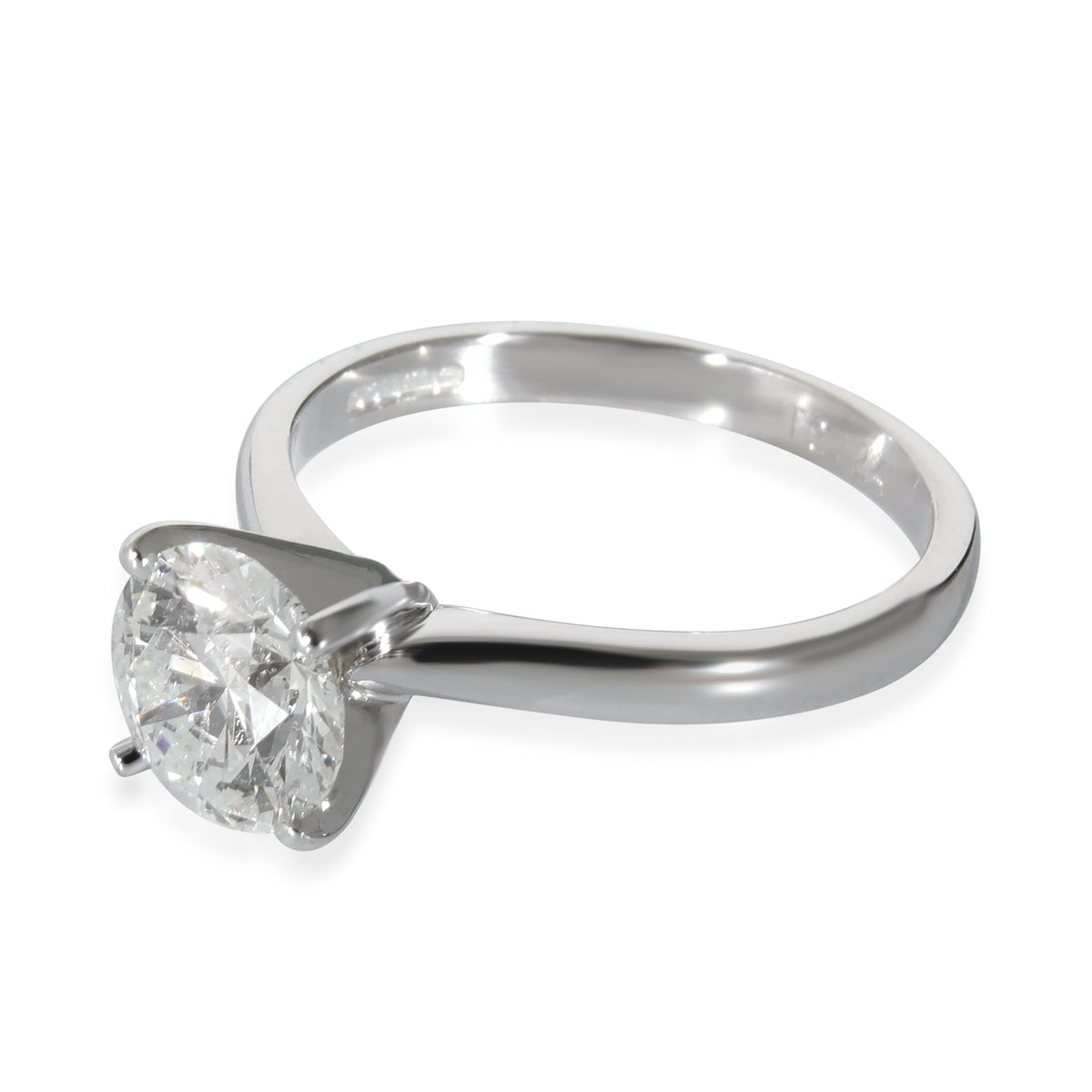 Round Cut Engagement Ring in Platinum D SI1 1.51 CTW