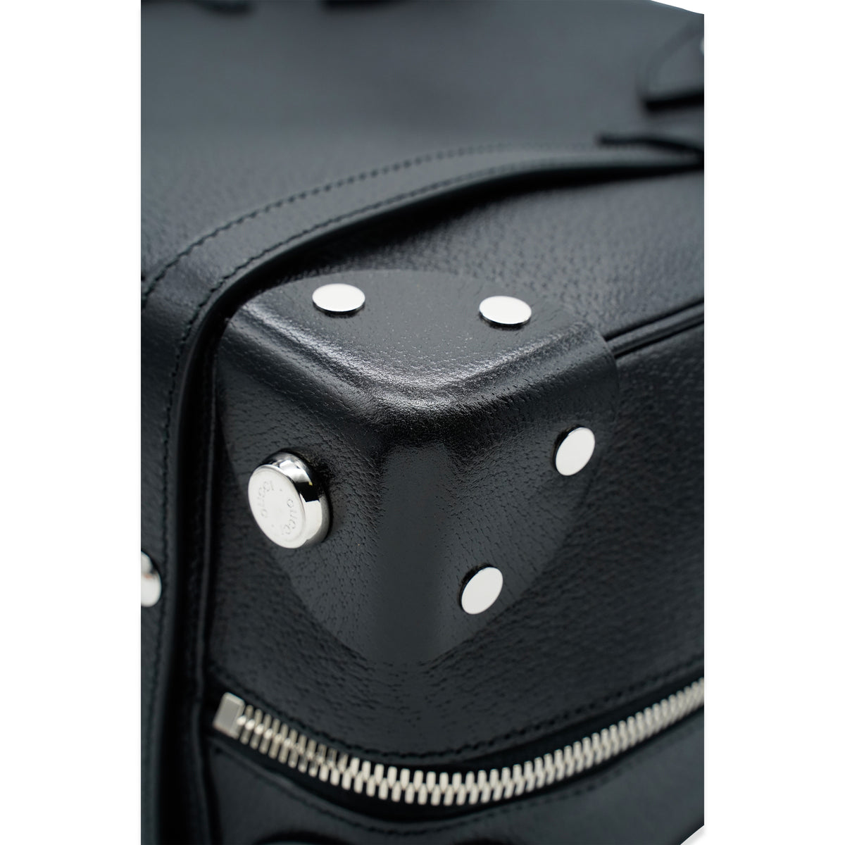 Black Leather Weekender Mini Suitcase