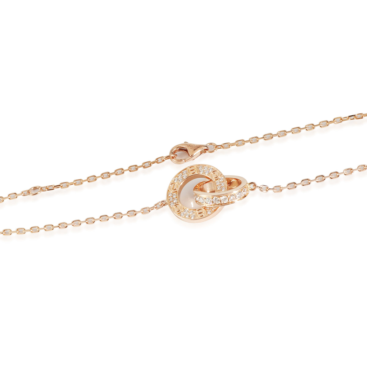 Love Necklace, Diamond Paved (Rose Gold)