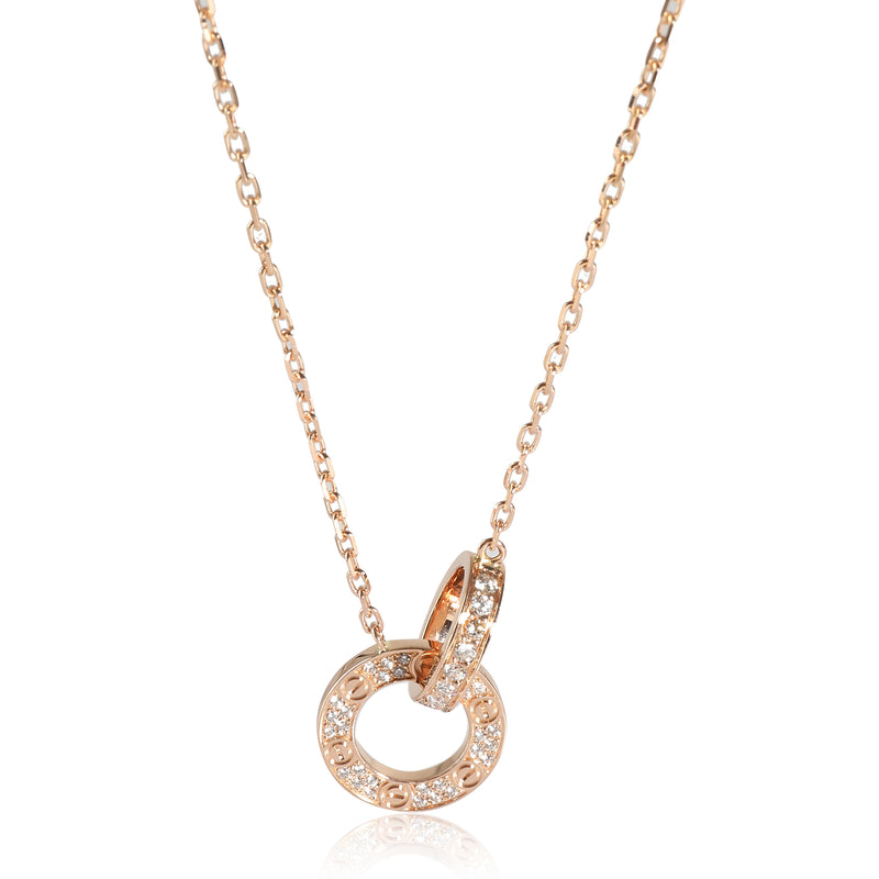 Love Necklace, Diamond Paved (Rose Gold)