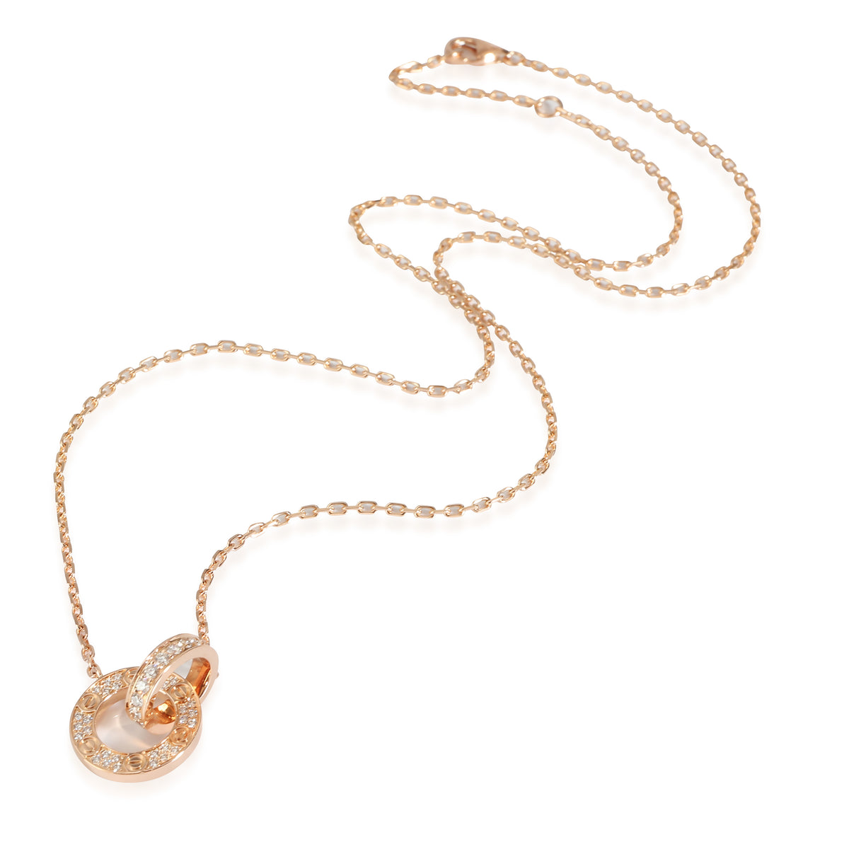 Love Necklace, Diamond Paved (Rose Gold)