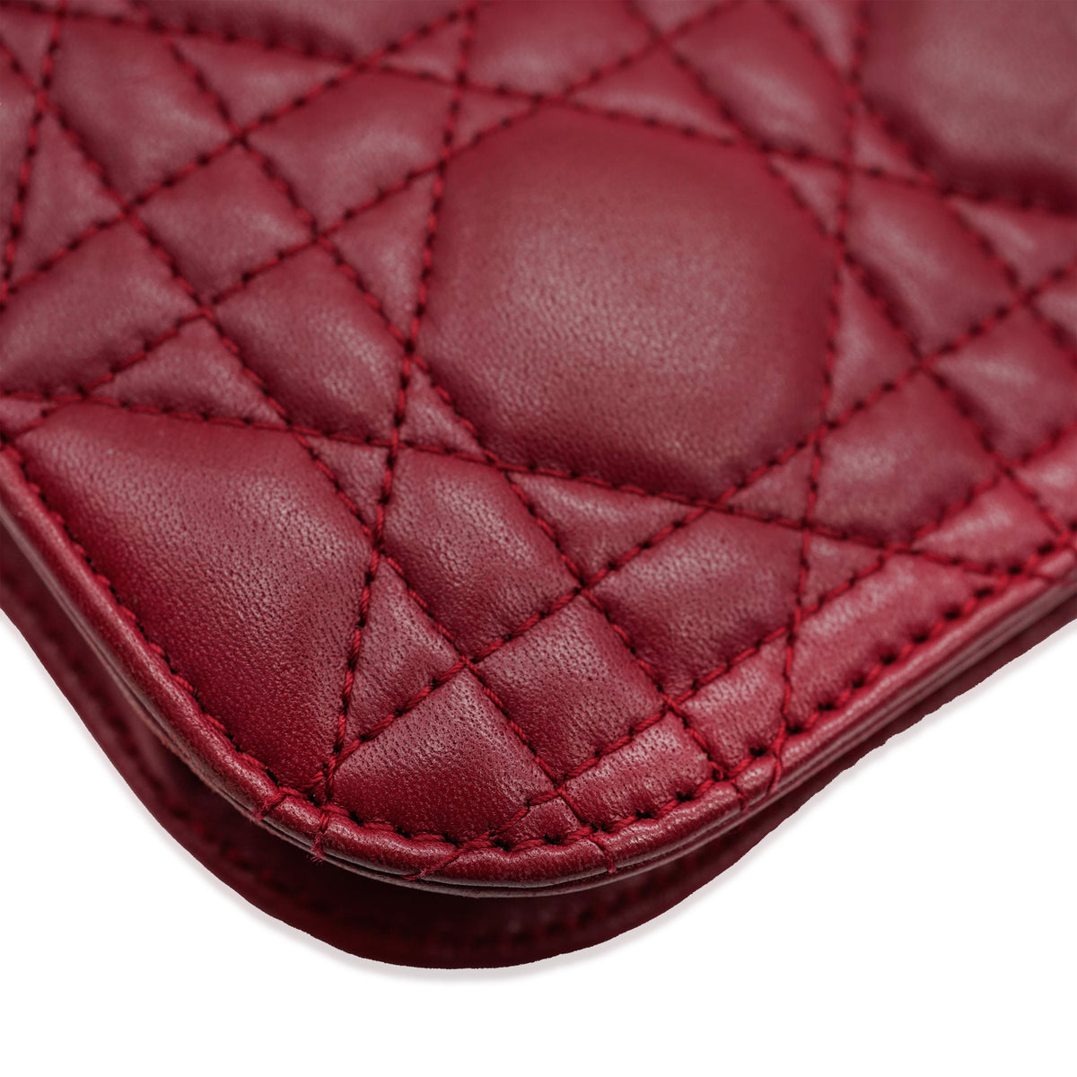 Bordeaux Lambskin Cannage Medium Dioraddict Flap Bag