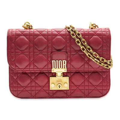 Bordeaux Lambskin Cannage Medium Dioraddict Flap Bag