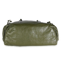 Green Leather GG Drawstring Tote