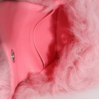 Pink Shearling Lambskin Jewel Hook Card Holder