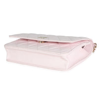 Pink Quilted Lambskin Pearl Wallet On Chain