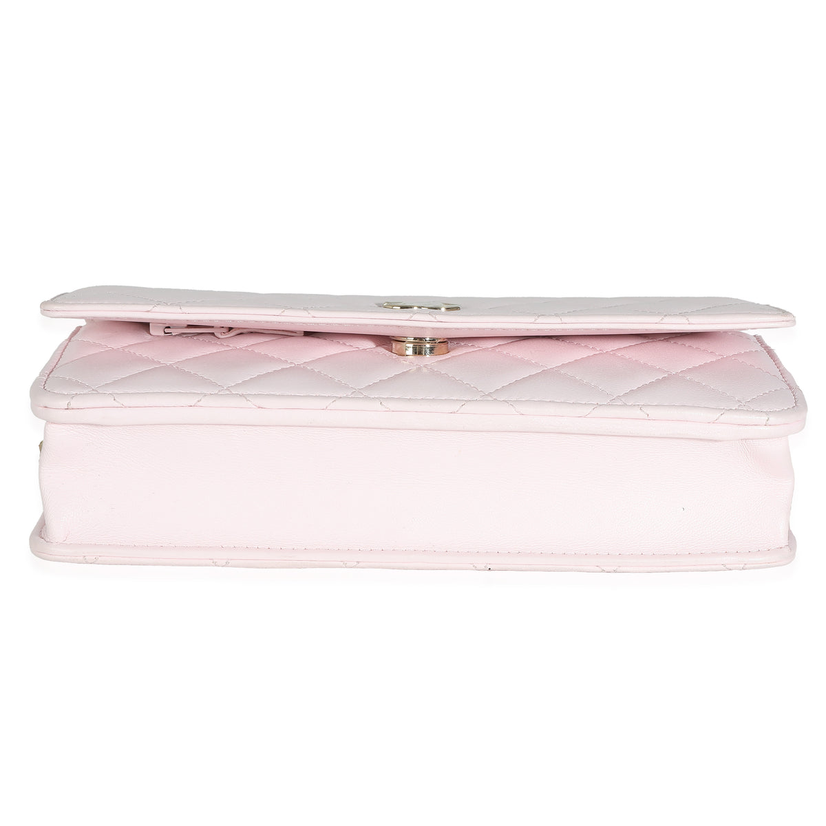 Pink Quilted Lambskin Pearl Wallet On Chain