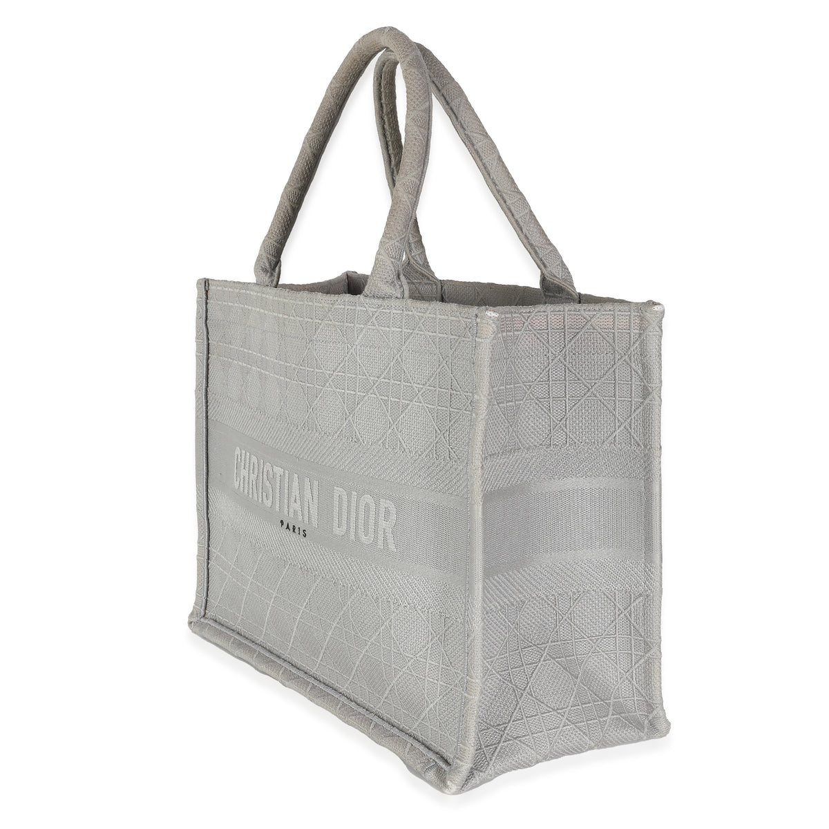 Grey Canvas Cannage Medium Book Tote