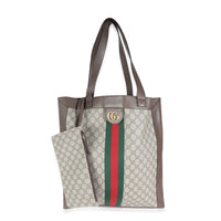 Brown GG Supreme Canvas Web Ophidia Vertical Shopping Tote