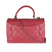 Pink Quilted Lambskin Medium Trendy CC Top Handle Bag