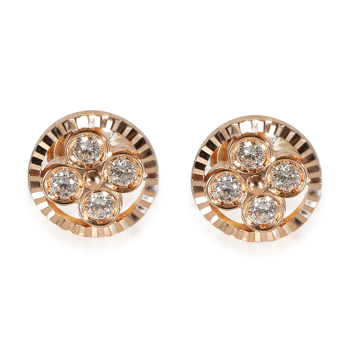 Sun Blossom Diamond Earring in 18k Rose Gold 0.40 CTW