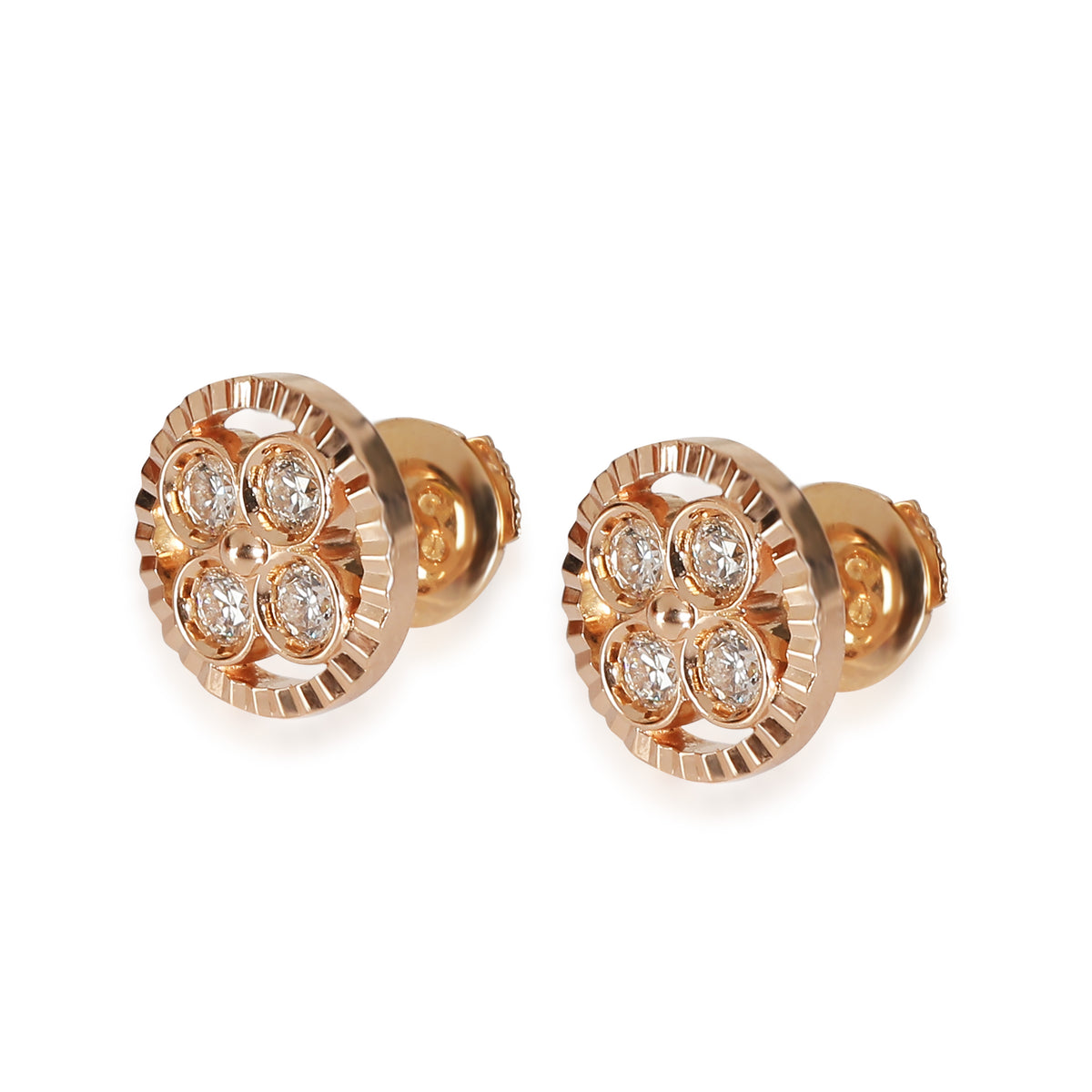 Sun Blossom Diamond Earring in 18k Rose Gold 0.40 CTW