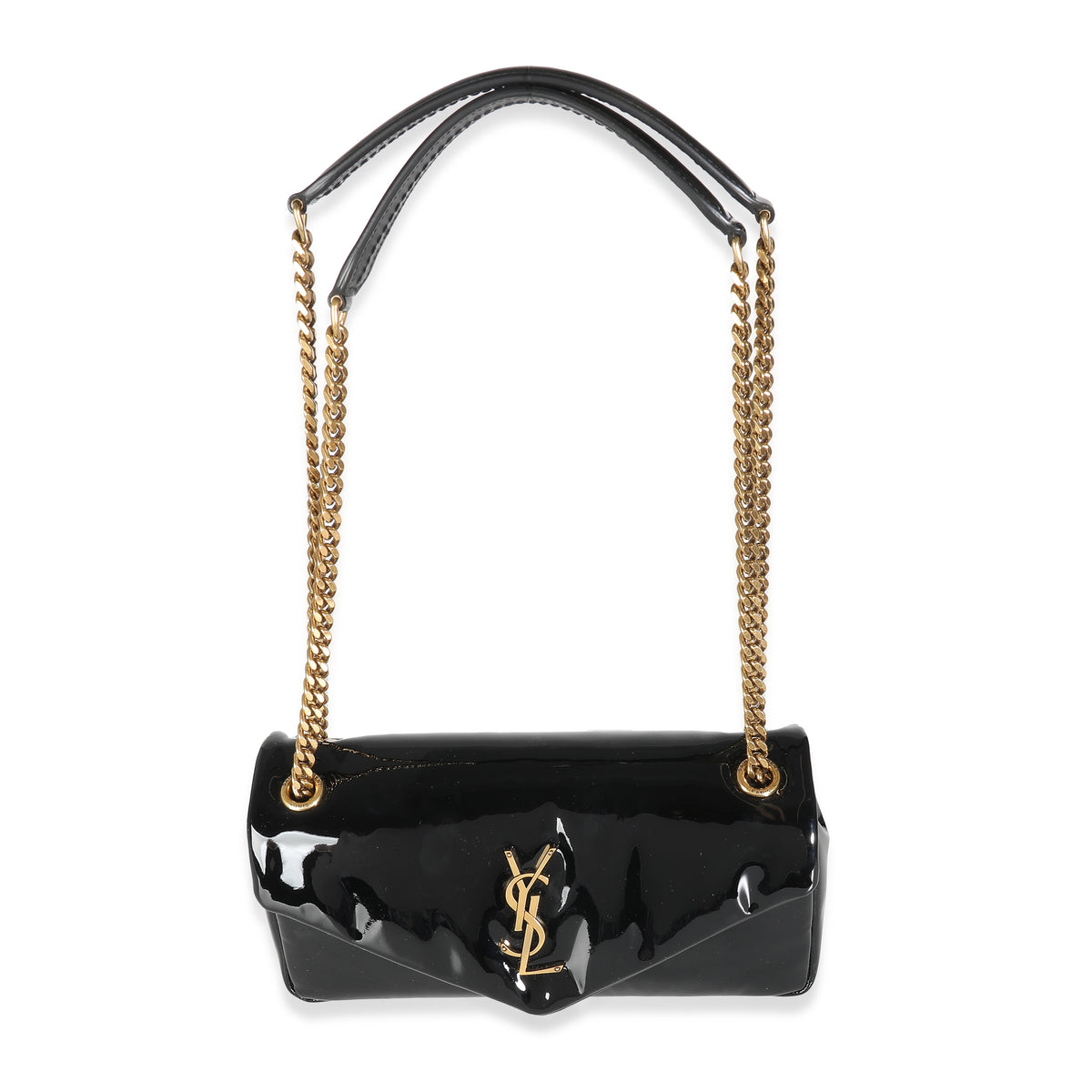 Black Patent Medium Calypso Chain Bag