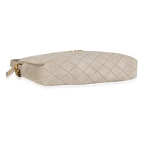 Matt Gold Quilted Suede Gaby Zipped Pouch