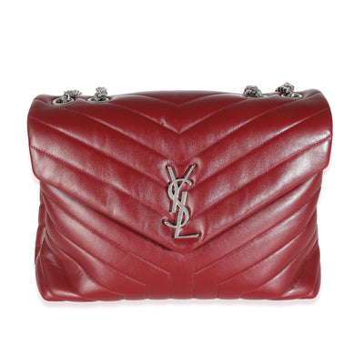 Burgundy Calfskin Medium Loulou Chain Bag