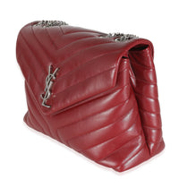 Burgundy Calfskin Medium Loulou Chain Bag