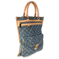 Blue Monogram Denim Sac Plat