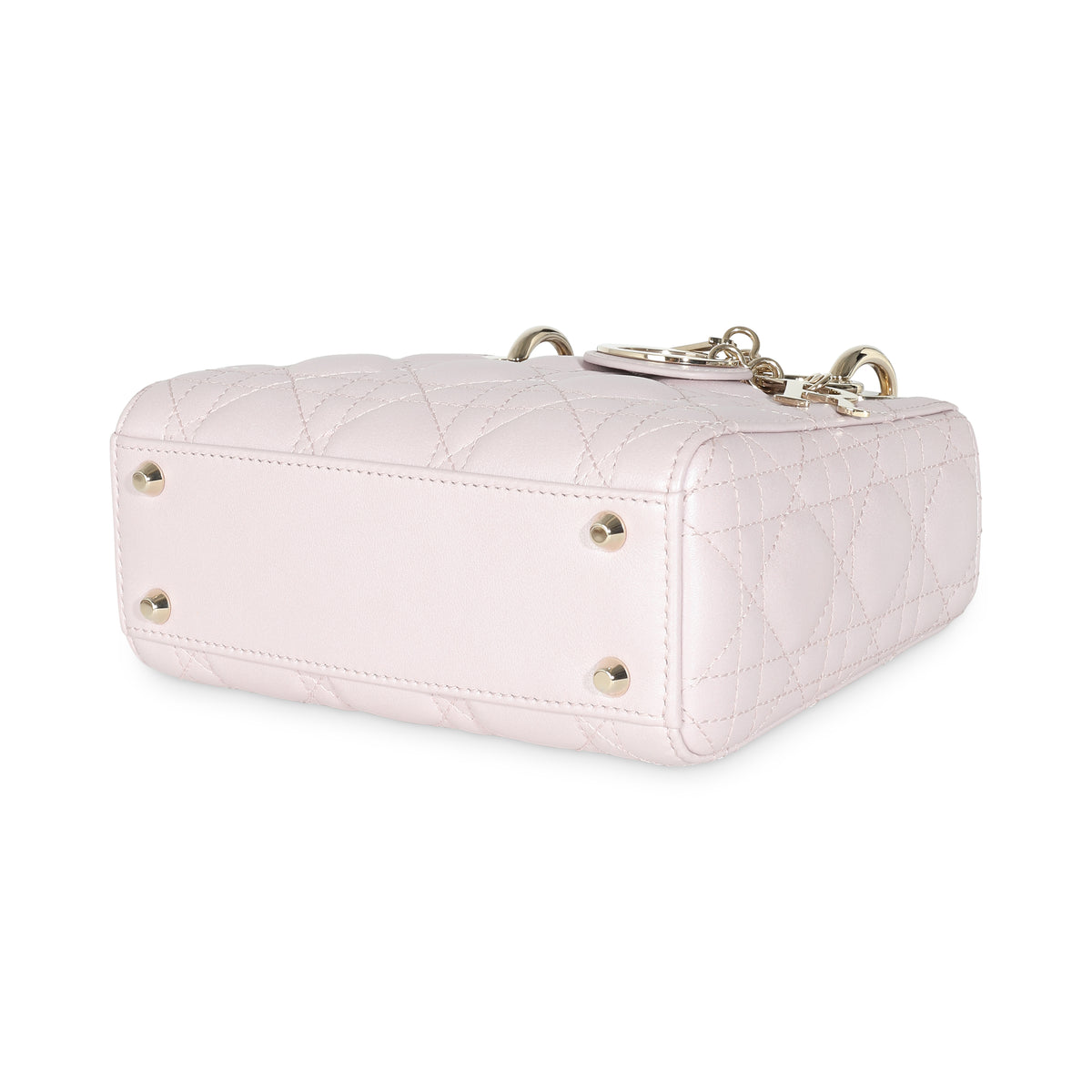 Lotus Pearlescent Cannage Lambskin Mini Lady Dior