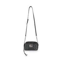 Black Matelasse Calfskin Aria Small GG Marmont Shoulder Bag