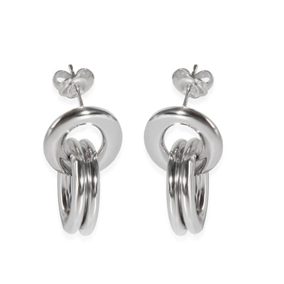 Triple Oval Drop Earring in 18K White Gold