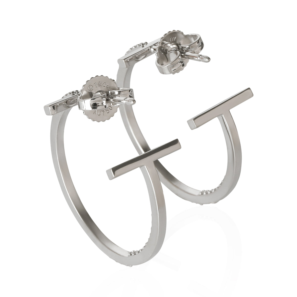 Tiffany T Earrings in 18k White Gold 0.41 CTW