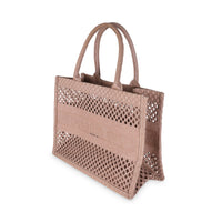 Clay Mesh Embroidered Medium Book Tote